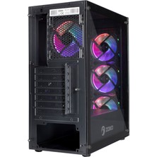 Zoko Melody x 4X12 cm Rainbow Fanlı Temperli Cam Gaming Bilgisayar Kasası