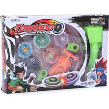 Bisepetim Beyblade  2 Kişilik Işıklı Beyblade Arenalı Set - Tornado Seti - 2 Kişilik Beyblade Seti - 4 Blade