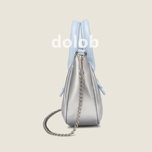 Dolob Metal Gümüş Çanta Çanta Kadın 2023 Yeni Popüler Niş Hilal Çanta Moda (Yurt Dışından)