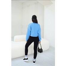 Etiket Moda Mavi Kısa Bomber Ceket