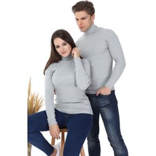 Qalina Life Uzun Kollu Unisex Erkek Kadın Balıkçı Yaka Boğazlı Kazak