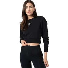 Nike Air Kadın Crop Sweatshirt Rahat Kesim ve Siyah Renk ile Şık Sezonluk Tercih