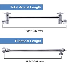Betty Becky Ayarlanabilir Duş Kolu Uzatma, Yüksek Krom Kaplamalı Pirinç Duş Başlığı Uzatma Kolu 11+ Inç (Yurt Dışından)