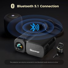 Giaomar Mini Projektör, Wifi Bluetooth Projektör 1080P Desteklenir, Ev Sineması Için Giaomar 7500 Lümen Taşınabilir LED Film Projektörü