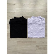Victroy Pamuklu Likralı (4 Adet) Siyah ve Beyaziç Göstermeyen Sıfır Kol Kadın T-Shirt