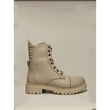 Castle Black Yldz-52682-1 Bej Deri Kadın Bot Bej