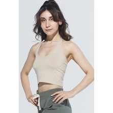 Örme Crop Body, Boyundan Bağlamalı  - Lotus