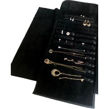 Özer Kutu Takı,seyahat ve Mücevher Rulosu& Düzenleyicisi ve Çantası /siyah Deri Içi Süet