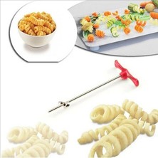 Wangchuang Rastgele Renk Patates Spiral Kesici Manuel Silindir Fransız Kızartma Kesici Yapma Büküm Parçalayıcı Rende Mutfak Gadget Pişirme Araçları Sebze Dilimleme (Yurt Dışından)