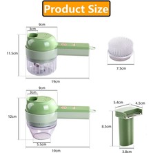 Wangchuang GREEN-100ML Çok Fonksiyonlu 4 In1 Elektrikli Sebze Kesici Dilimleme Sarımsak Çamur Ezici Kıyıcı Kesme Basma Mikser Gıda Dilim USB Şarj (Yurt Dışından)