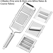 Wangchuang 4 Bıçak Çok Amaçlı Sebze Dilimleme Paslanmaz Çelik Parçalayıcı Kesici Rende Dilimleme Ayarlanabilir Sebze Meyve Dilimleme Mutfak Aracı (Yurt Dışından)
