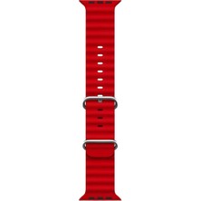 Cosmostech Akıllı Saat Watch için Uyumlu 42MM 44MM 45MM 49MM 1/2/3/4/5/6/se/7/8/ultra Akıllı Saat Silikon Kordon ve Kayışı Kırmızı