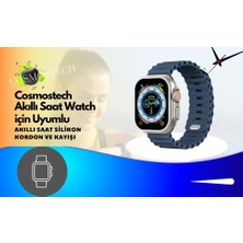 Cosmostech Akıllı Saat Watch için Uyumlu 42MM 44MM 45MM 49MM 1/2/3/4/5/6/se/7/8/ultra Akıllı Saat Silikon Kordon ve Kayışı Sarı