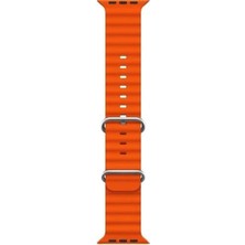 Cosmostech Akıllı Saat Watch için Uyumlu 42MM 44MM 45MM 49MM 1/2/3/4/5/6/se/7/8/ultra Akıllı Saat Silikon Kordon ve Kayışı Turuncu