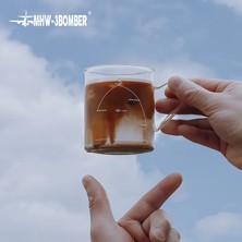 Wangchuang 2 Adet Fincan Mhw-3bomber 260 ml Kahve Kulplu Kupa Borosilikat Cam Kahve Fincanları Şık Ev Mutfak Süt Kupalar Cafe Barista Aksesuarları (Yurt Dışından)
