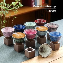 Wangchuang B-1 Adet 200 ml 1 Adet Yaratıcı Retro Seramik Kahve Fincanı Kaba Çömlek Çay Bardağı Japon Latte Çekme Çiçek Porselen Bardak Ev Yeni Çömlekçilik Kupa (Yurt Dışından)