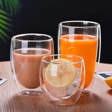 Wangchuang 650ML-KAPAKSIZ 650MLISIYA Dayanıklı Çift Duvar Cam Bardak Bira Kahve Fincan Seti El Yapımı Bira Tumbler Kupa Çay Viski Kupalar Şeffaf Drinkware (Yurt Dışından)