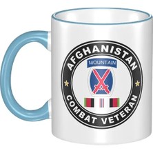 Wangchuang Gökyüzü Mavi 11 Oz Seramik Kahve Kupaları Çay Bardağı 10TH Dağ Bölümü Afganistan Savaş Kıdemli Çıkartması Eski Asker Için En Iyi Hediye (Yurt Dışından)