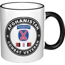 Wangchuang Gökyüzü Mavi 11 Oz Seramik Kahve Kupaları Çay Bardağı 10TH Dağ Bölümü Afganistan Savaş Kıdemli Çıkartması Eski Asker Için En Iyi Hediye (Yurt Dışından)