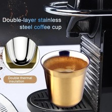 Wangchuang Siyah 80 ml Süt Kapsülü Kupa Çift Duvar Paslanmaz Çelik Espresso Yalıtımlı Kahve Fincanı Süt Suyu Çay Bardağı (Yurt Dışından)