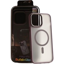 Bufalo Glass Bufalo Glass iPhone 14 Pro MagSafe Uyumlu  Magnific Deep Purple Case Premium Derin Mor Kılıf