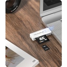 Foxyn FXN-143 Tf USB Kart Okuyucu Bellek USB 3.0 Mikro Sd Kart USB Adapter Çevirici-Beyaz