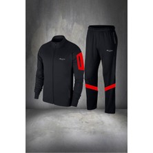 Büyük Beden Erkek Siyah Özel Supra Penye Kumaş Cep Detaylı Rahat  Eşofman Seti  (4XL- 10XL)