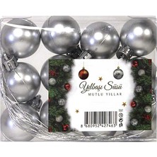 Ritzz Yılbaşı Topu Gümüş Renk 3 cm (12 Adet)