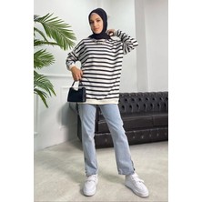 Hakke Bisiklet Yaka Çizgili Tunik