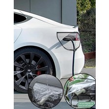 Tesla Elektrikli Araç Şarj Soketi Yağmur Geçirmez Koruma Brandası (Tüm Araçlara Uyumlu)