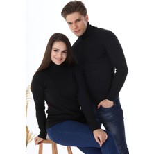 Qalina Life 4 Lü Set Unisex Likralı Esnek Siyah Beyaz Haki Gri Balıkçı Yaka Boğazlı Kışlık Kazak