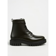 Tommy Hilfiger Deri Haki Erkek Bot Premıum Casual Chunky Lth Boot