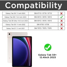 SPHONE Samsung Galaxy Tab S9+ Plus 12.4inç X810 Uyumlu Tablet Kılıf Clear Şeffaf Dört Köşe Korumalı Silikon