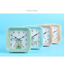 Safety1 3.78 Inç Basit Stil Gece Lambası ile Dilsiz Öğrenci Çocuk Yetişkin Sevimli Saat Yatak Odası Başucu Küçük Çalar Saat (Mavi) (Yurt Dışından)
