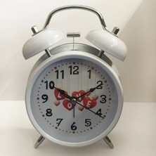 Safety1 Inç Metal Çalar Saat Beyaz Kalp Şeklinde Aşk Işıklı Dilsiz Çocuklar, Öğrenciler ve Yetişkin Ev Ofis Saati Için Basit Küçük Çalar Saat (Yurt Dışından)