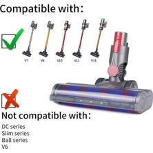 Sagrado Dyson V7 V8 V10 V11 V15 Elektrikli Süpürgeler Için Yedek Yumuşak Rulo Fırça Çubuğu LED Farlar Zemin Fırça Eki (Yurt Dışından)