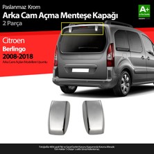 S-Dizayn Citroen Berlingo Krom Arka Cam Açma Menteşe Kapağı 2 Prç 2008-2018 A+ Kalite