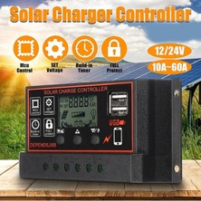 Teenspirit 10A-60A Mppt 12V/24V Solar Şarj Kontrol Cihazı USB Çift Güneş Paneli Regülatörü (Yurt Dışından)