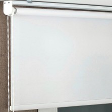 NetworkAvm Kalın Beyaz Zebra Stor Perde Etek Dilimsiz 150 x 260 cm Polyester Kumaş Özellikli