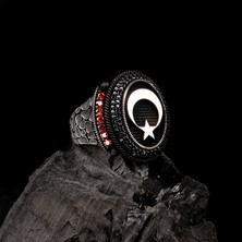 Takı925 925 Ayar Gümüş Ay Yıldız Model Erkek Yüzük