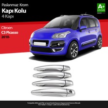 S-Dizayn Citroen C3 Picasso Krom Kapı Kolu 4 Kapı 2010-2017 A+ Kalite