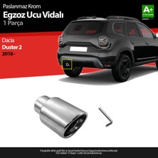 S-Dizayn Dacia Duster 2 Krom Egzoz Ucu Vidalı 60mm Çap 2018-2023 A+ Kalite