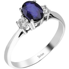 Sirius Pırlanta Pırlanta ve Oval Safir Taşlı Yüzük 0417R0043