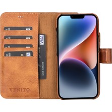 Venito iPhone 15 Florence Deri Cüzdan Telefon Kılıfı