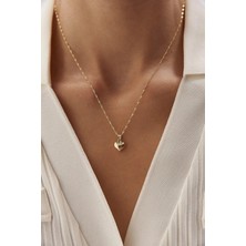 Ege Gold Altın Singapur Zincir Kalp Kolye Kalpli Kolye
