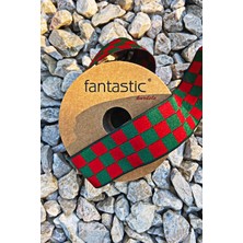 Fantastic Dama Desen/ekose Yeşil Kırmızı Kurdele (3cm Genişlik - 10MT Uzunluk)