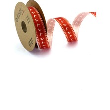 Fantastic Yılbaşı Geyik Desenli Baskı Kurdele (20MM Genişlik - 10MT Uzunluk)