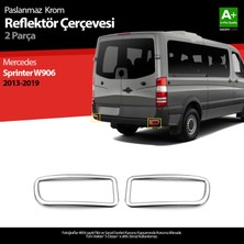 S-Dizayn Mercedes Sprinter W906 Krom Arka Reflektör Çıtası 2 Prç. 2013-2018 A+ Kalite