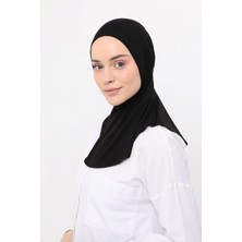 Altobeh Kadın Tesettür Pratik Boyunluklu Hijab - Sporcu Bone - Siyah