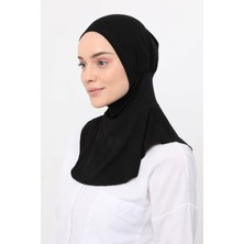 Altobeh Kadın Tesettür Pratik Boyunluklu Hijab - Sporcu Bone - Siyah